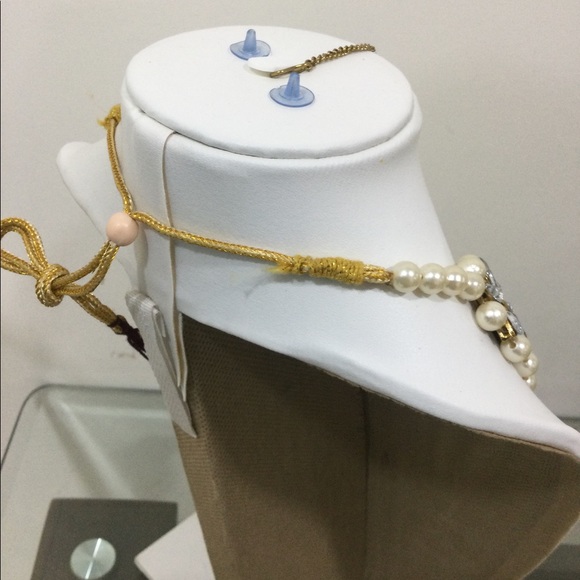 Green & white pearl pakistani bridal necklace set queen’s necklace - Picture 8 of 10